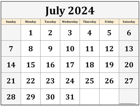 July 2023 Free Printable Calendar